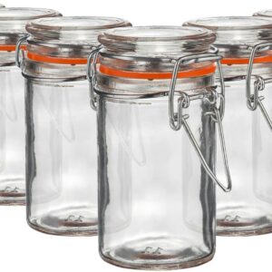 Glass spice jars set