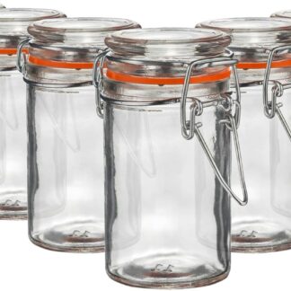Glass spice jars set